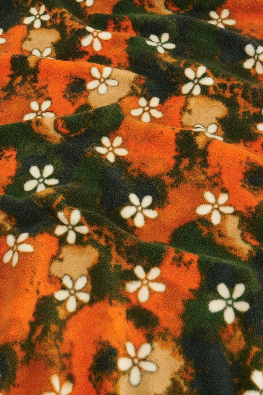 Women's Green Daisy Recycled Fleece Blanket by Lucy & Yak - Eco-Friendly Soft Throw