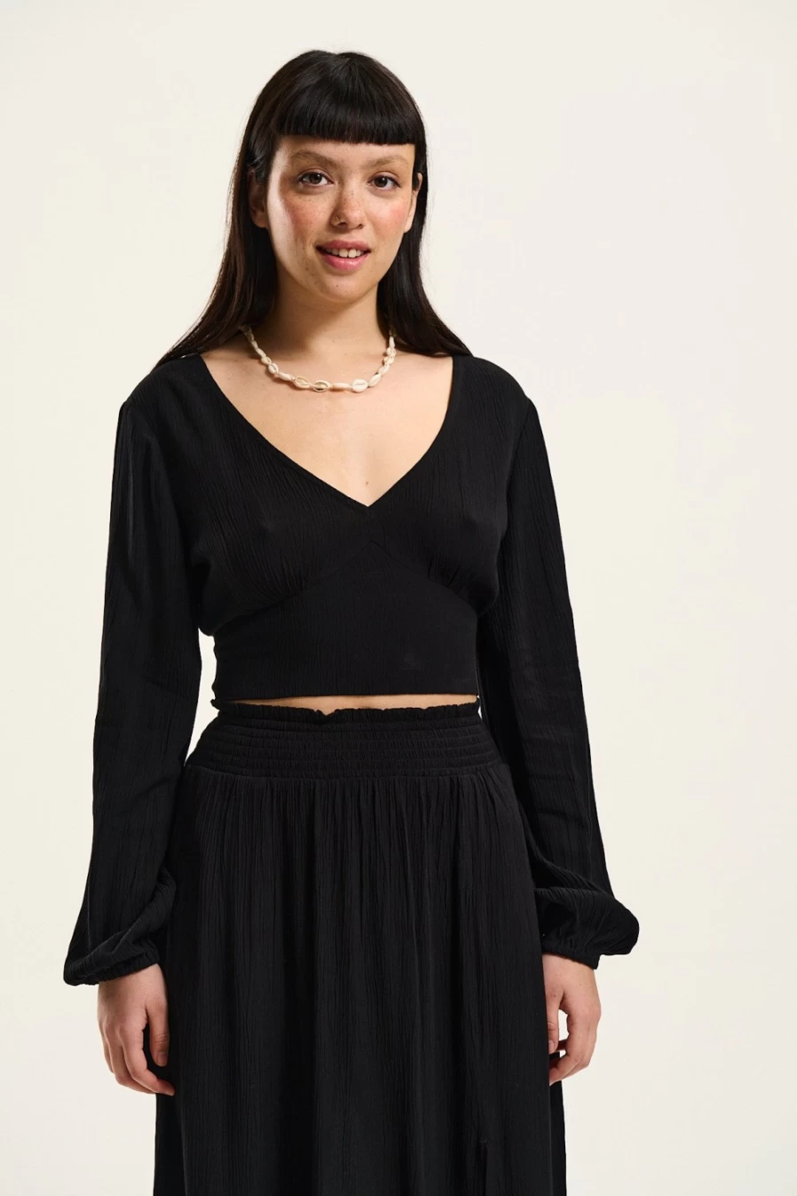 Lucy & Yak Women's Sadie Blouse - Sustainable Lenzing™ Ecovero™ Fabric in Black