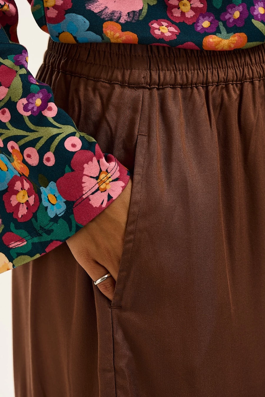 Lucy & Yak Women's Brie Maxi Skirt - Sustainable Tencel Lyocell, Oak Brown