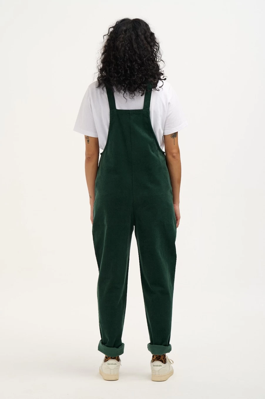 Lucy & Yak Women's Original Dungaree: Organic Corduroy Overalls in Posy Green