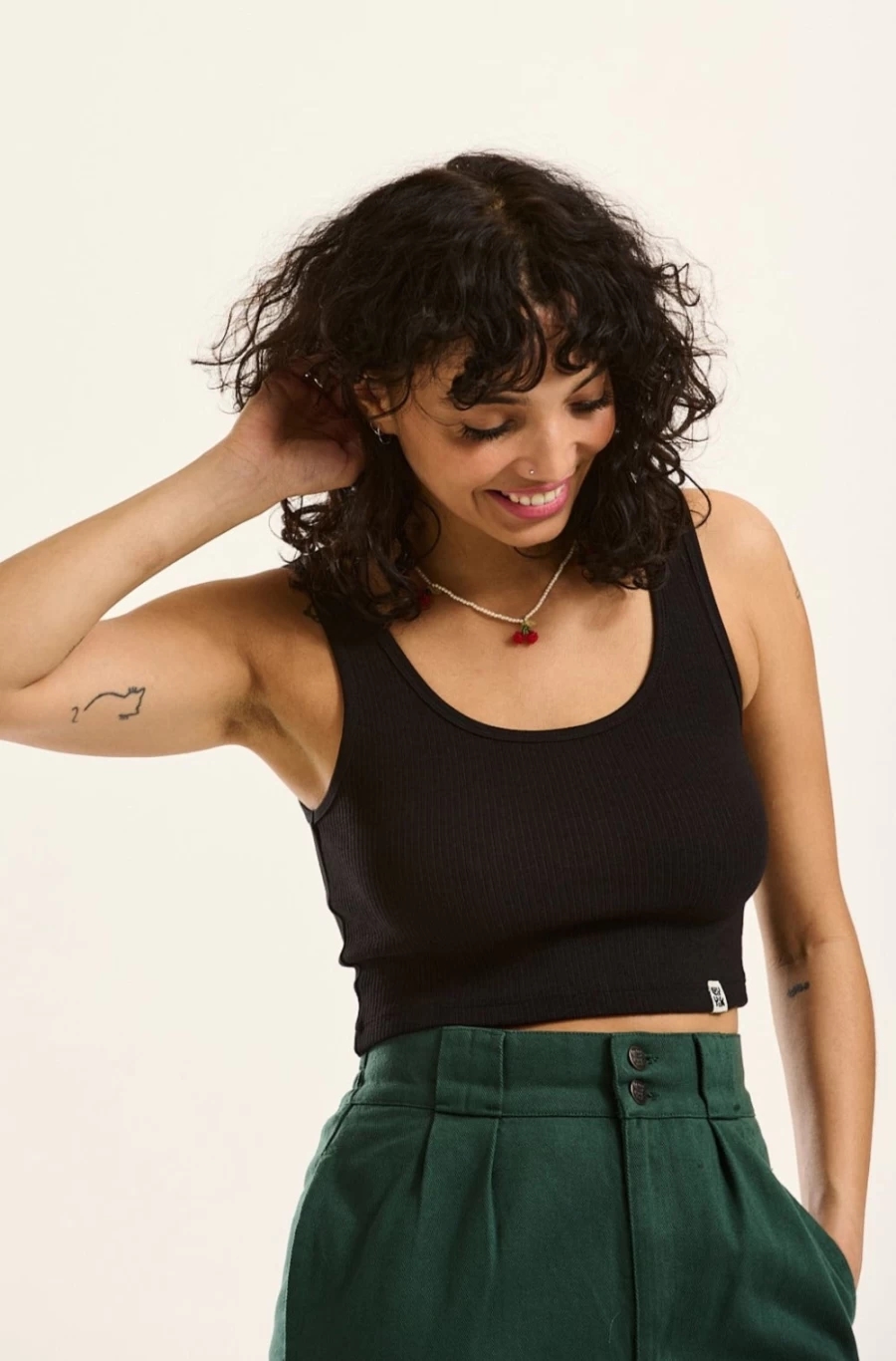 Lucy & Yak Women's Josy Vest Top - Organic Cotton & Lenzing™ Ecovero™ Black Eco-Friendly Tank