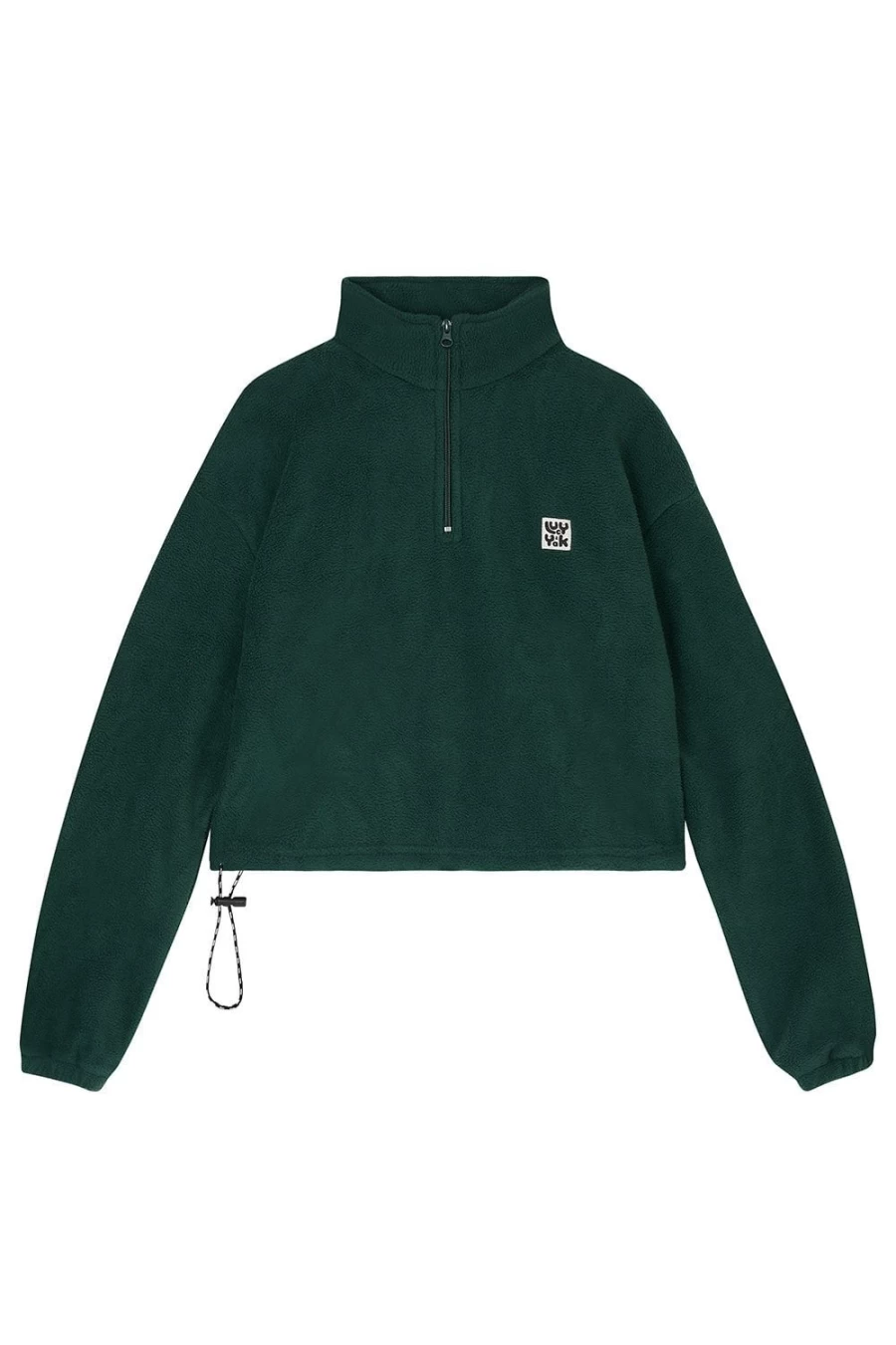 Lucy & Yak Women's Posy Green Blake Cropped Fleece Jacket - Sustainable Recycled Bottle Material