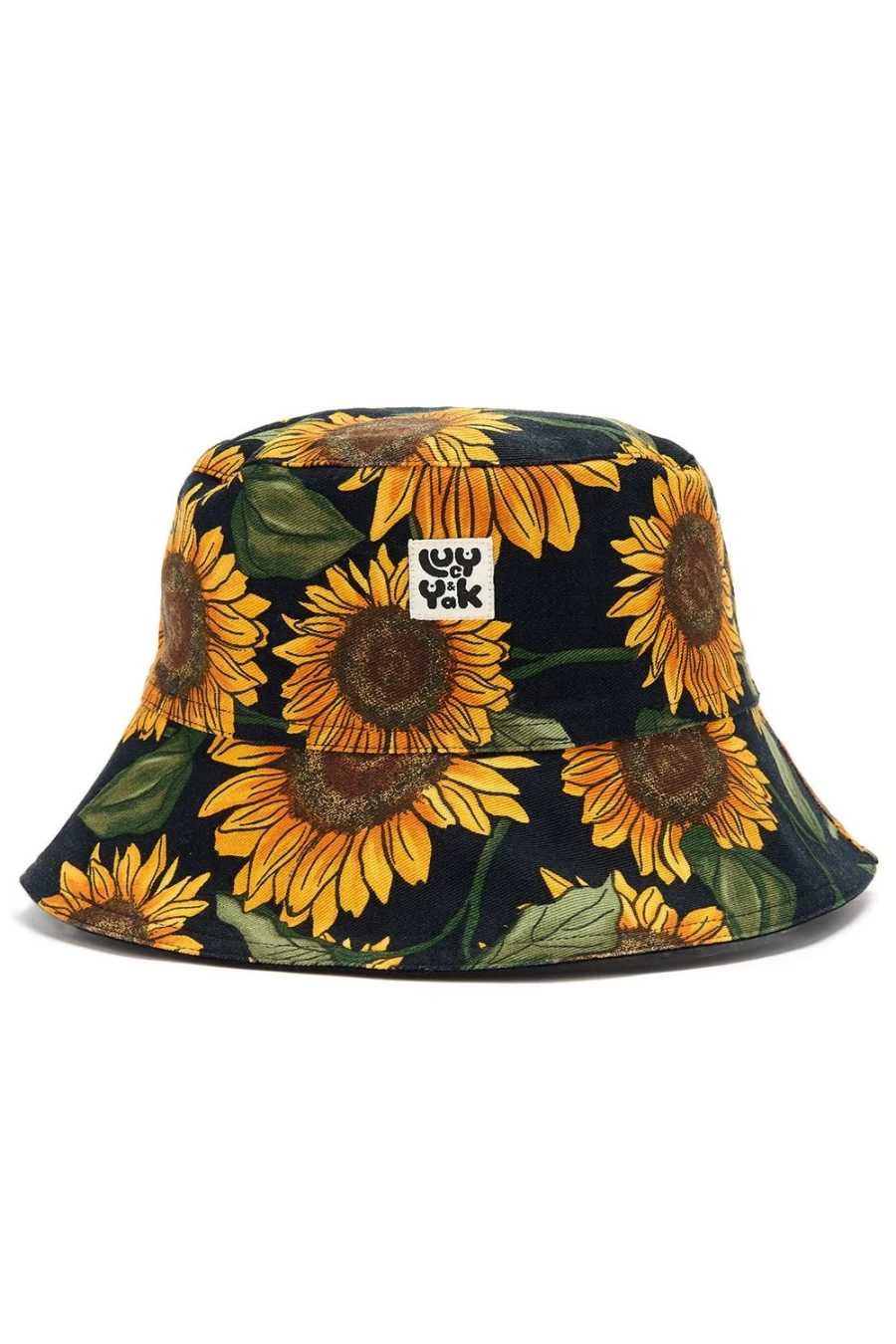 Lucy & Yak Women's Travis Hat in Deadstock Sunflower & Black Fabric - Sustainable Vintage Style