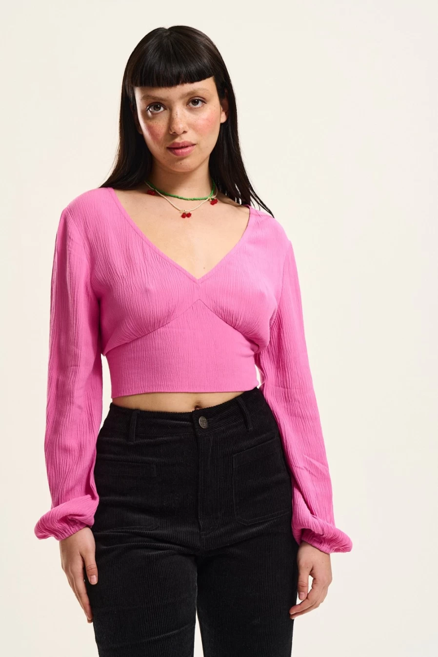 Lucy & Yak Women's Sadie Blouse - Phlox Pink, Sustainable Lenzing™ Ecovero™ Viscose Top