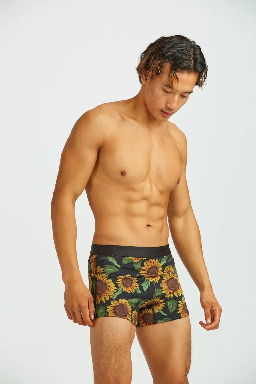 Lucy & Yak Women's Joey Shorts - Organic Cotton Bamboo Blend, Sunflower Print