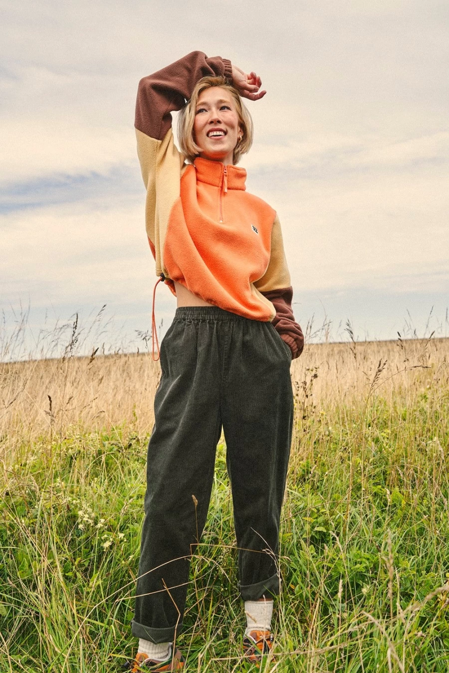 Lucy & Yak Women's Billie Trousers - Organic Corduroy Pants in Dark Olive