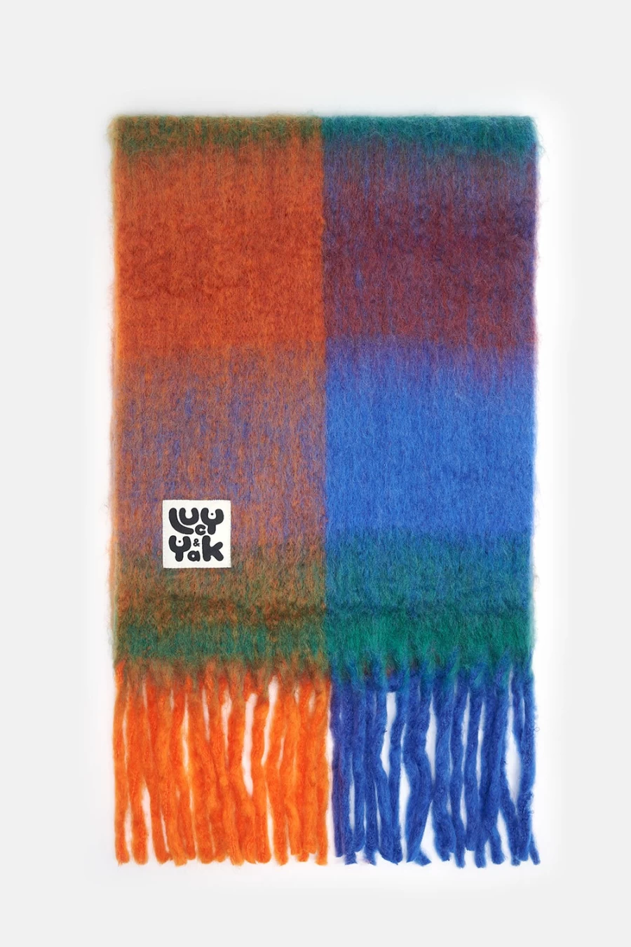 Lucy & Yak Women's Rowan Scarf - Multi Check Pattern, Eco-Friendly Recycled Polyester