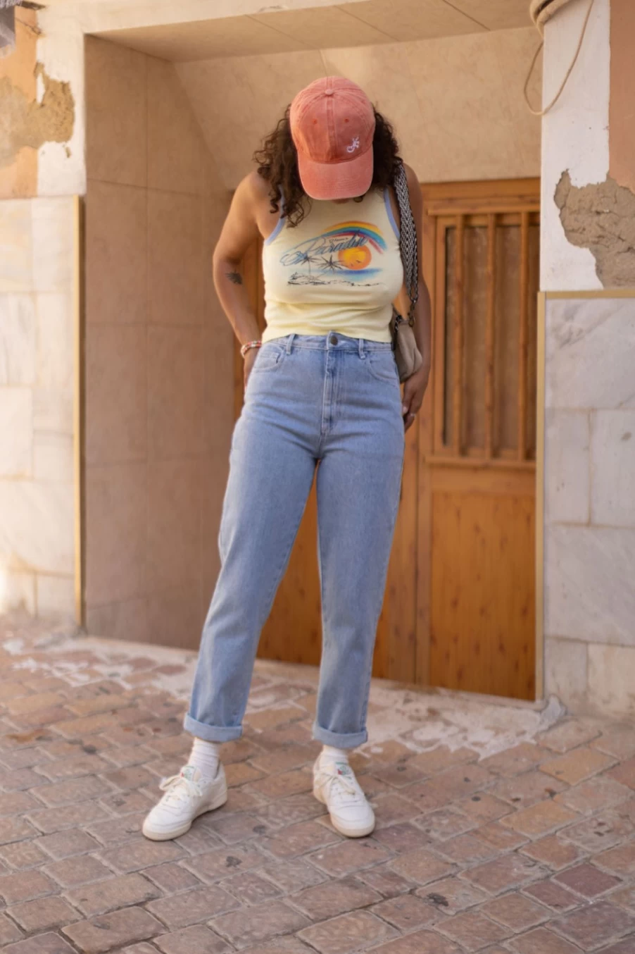 Lucy & Yak Women's Dana Mom Jeans - Light Wash Blue Organic Denim High Waisted Trousers