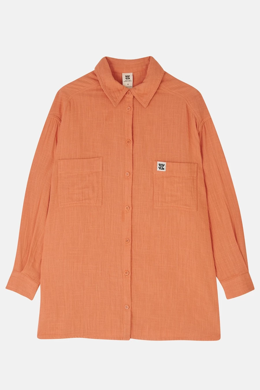 Lucy & Yak Women's Eden Shirt - Organic Cotton Brandied Melon Top