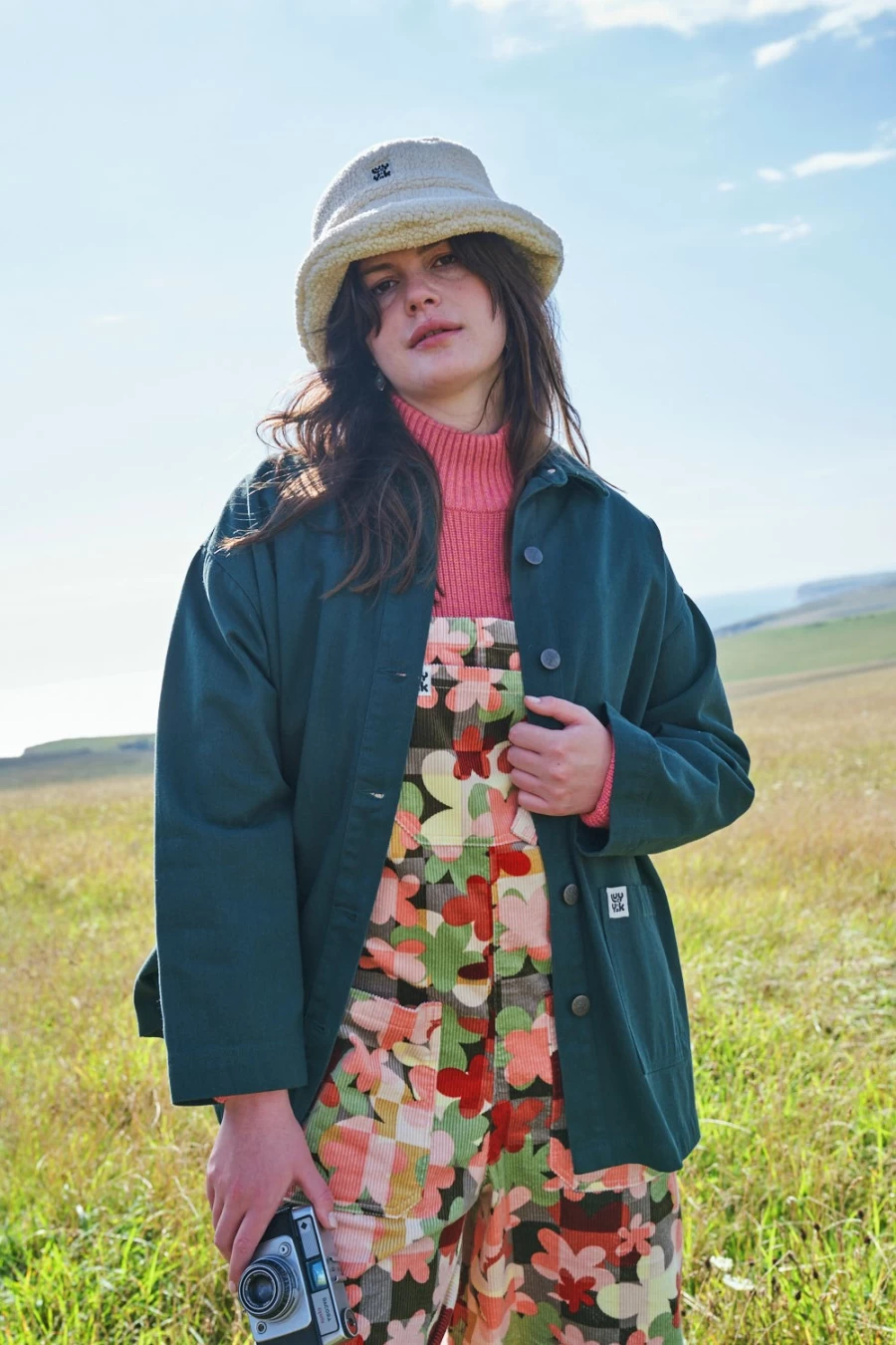 Lucy & Yak Women's Olly Jacket in Organic Twill - Posy Green