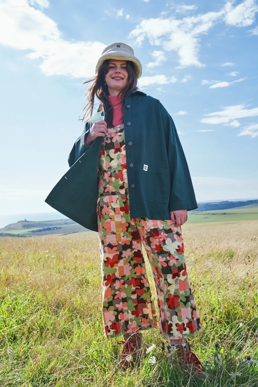 Lucy & Yak Women's Olly Jacket in Organic Twill - Posy Green