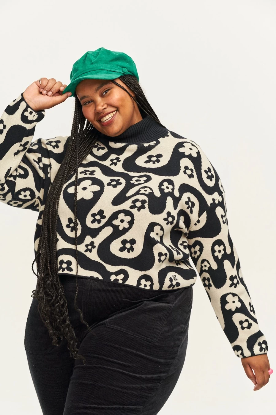 Lucy & Yak Women's Toni Roll Neck Jumper - Organic Cotton Sweater