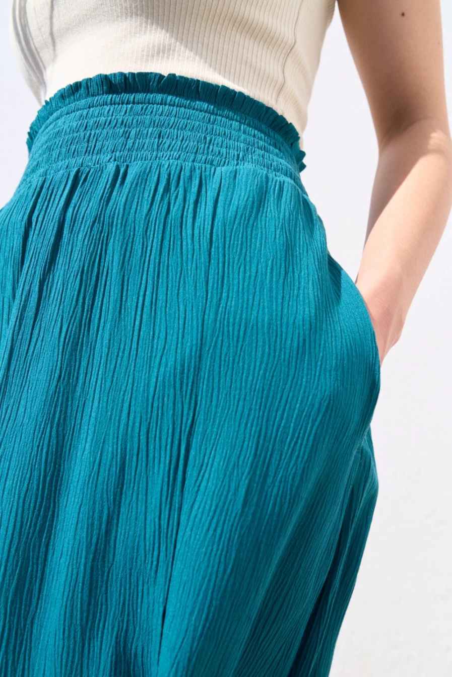 Lucy & Yak Women's Poppy Skirt in Pacific Teal - Sustainable Lenzing™ Ecovero™ Viscose