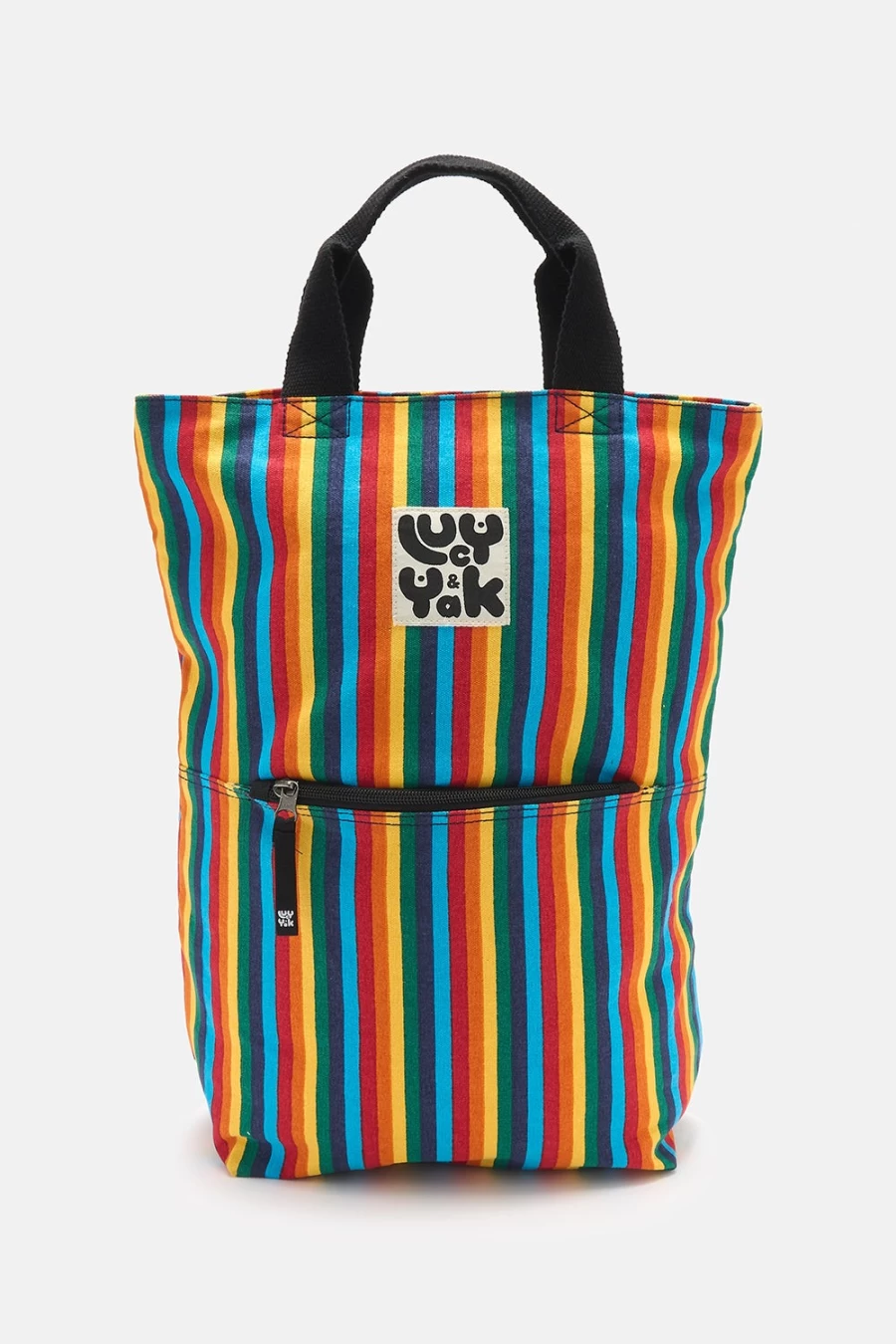 Lucy & Yak Women's Dylan Backpack - Organic Canvas Rainbow Daypack