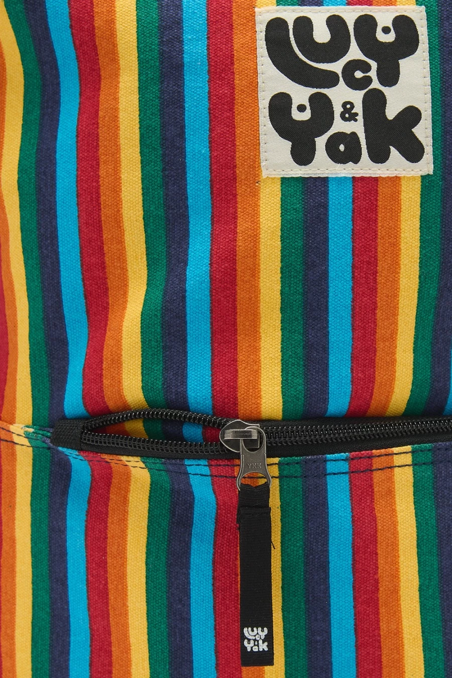Lucy & Yak Women's Dylan Backpack - Organic Canvas Rainbow Daypack