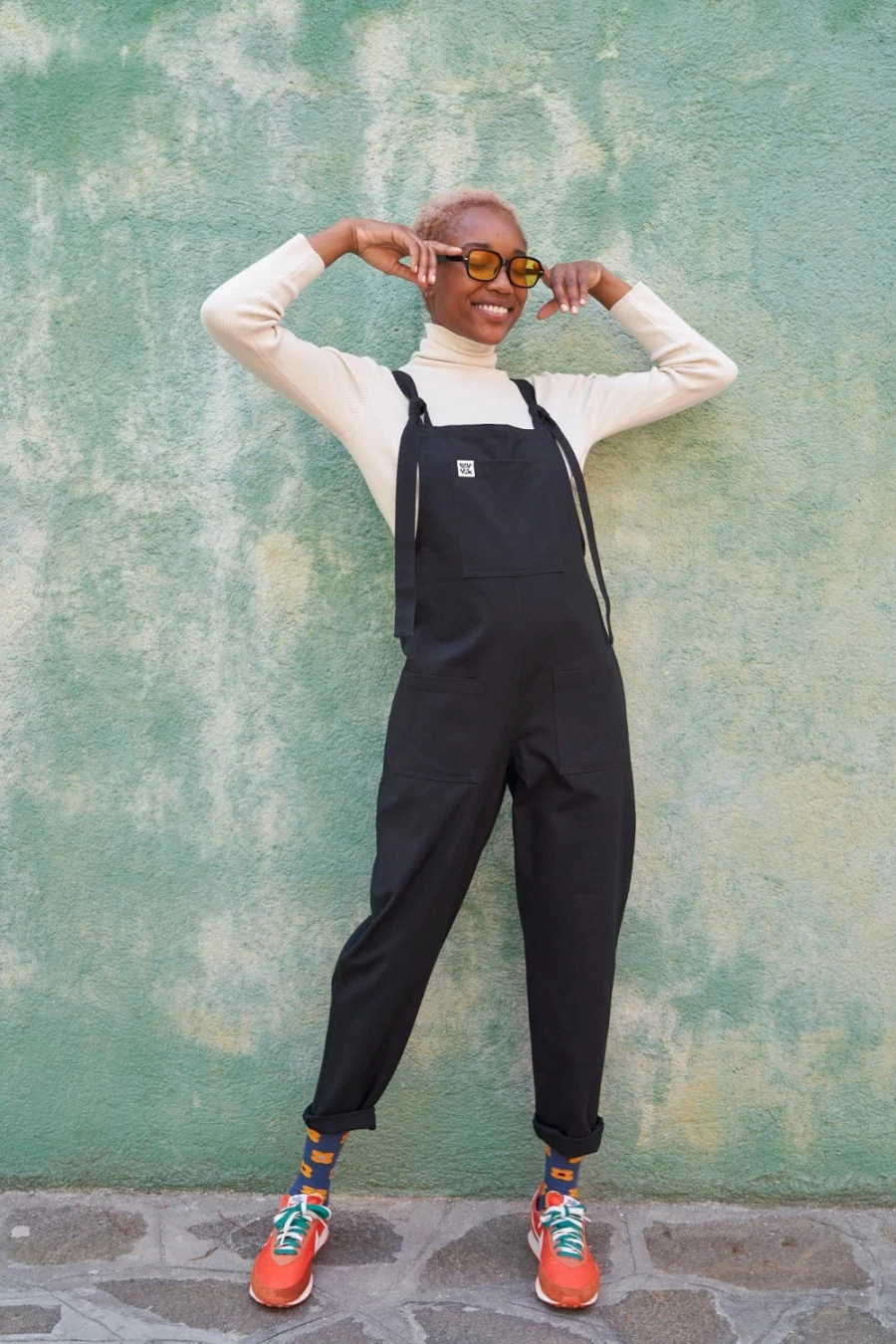 Lucy & Yak Women's Original Dungaree - Organic Cotton Black Overalls