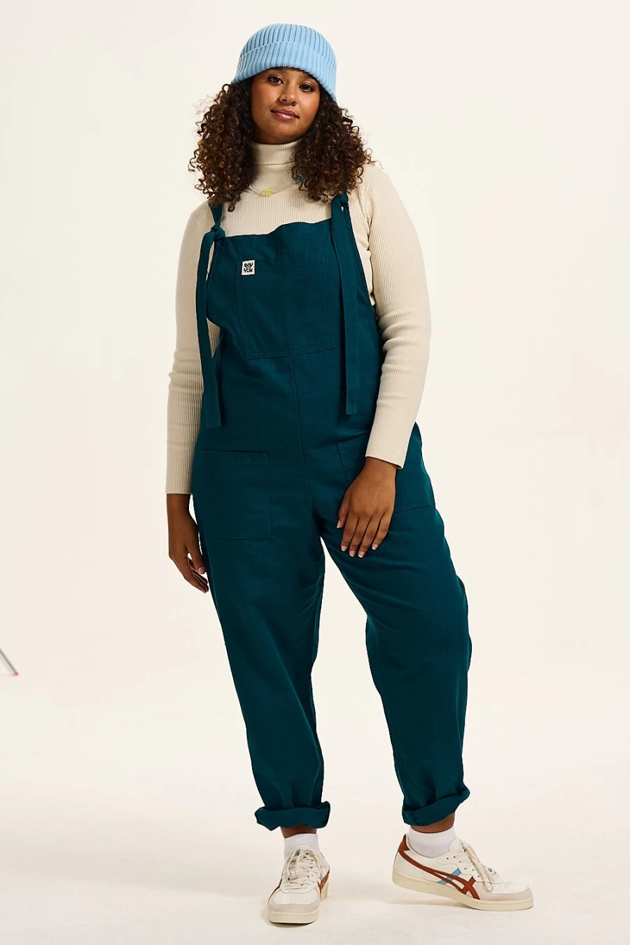 Lucy & Yak Women's Original Dungarees - Organic Cotton Teal Overalls