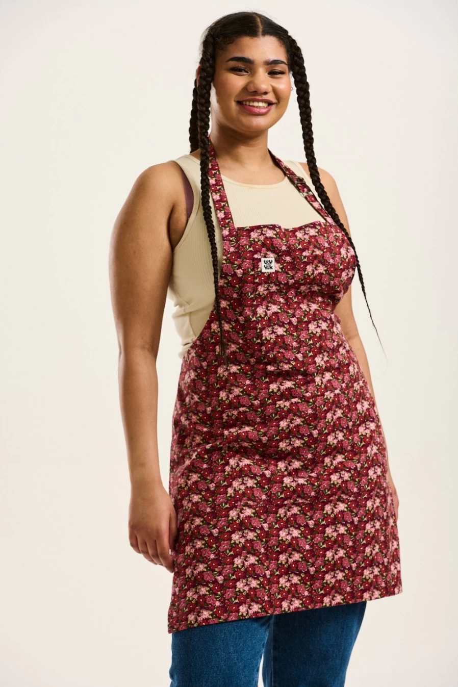 Lucy & Yak Women's Ada Apron - Cicely Print Deadstock Fabric Eco-Friendly Kitchen Wear