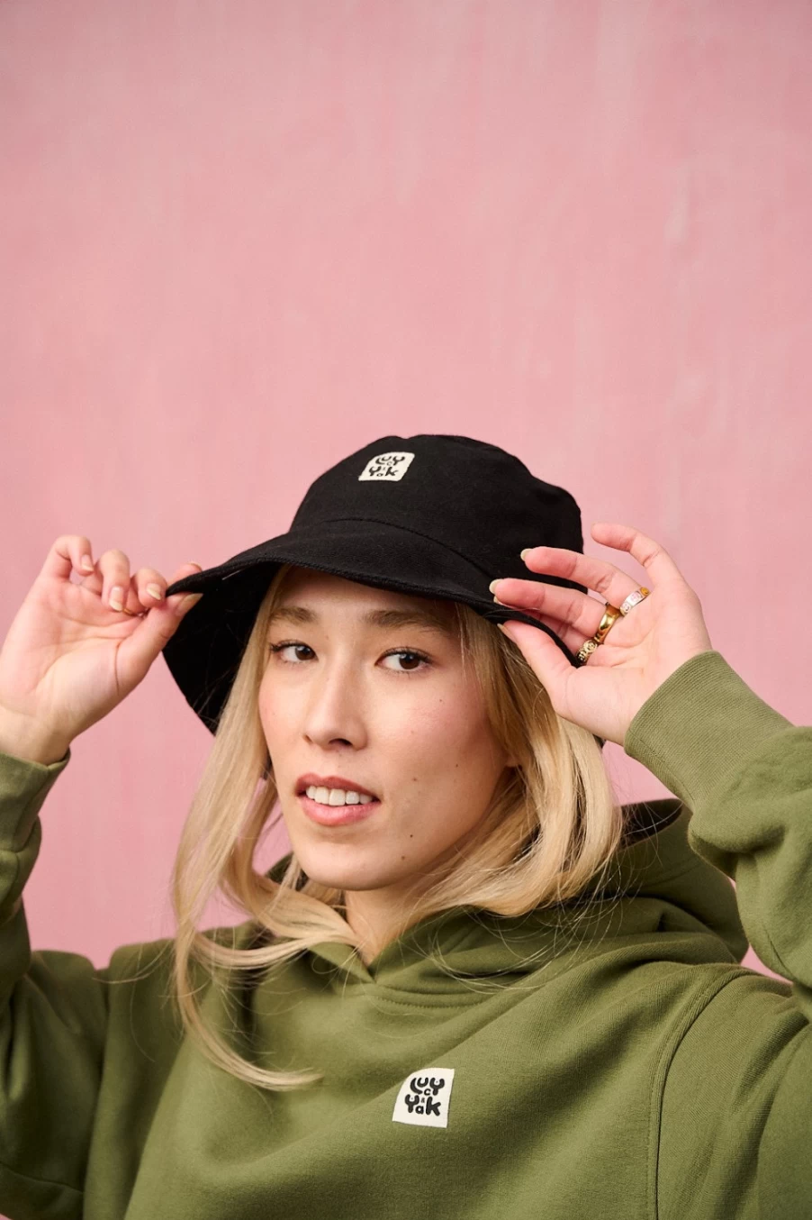 Lucy & Yak Women's Travis Hat in Black - Vintage Deadstock Fabric