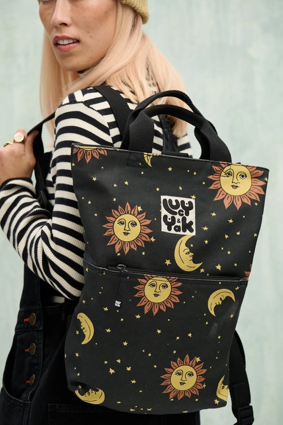 Lucy & Yak Women's Dylan Backpack - Organic Canvas with Orion Print, Eco-Friendly Daypack