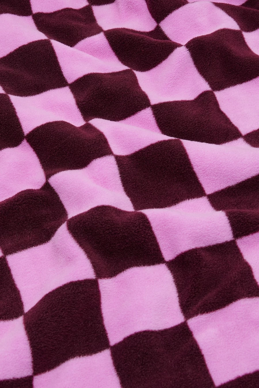 Lucy & Yak Women's Recycled Fleece Blanket - Harmon Checkerboard Pattern Eco-Friendly Throw