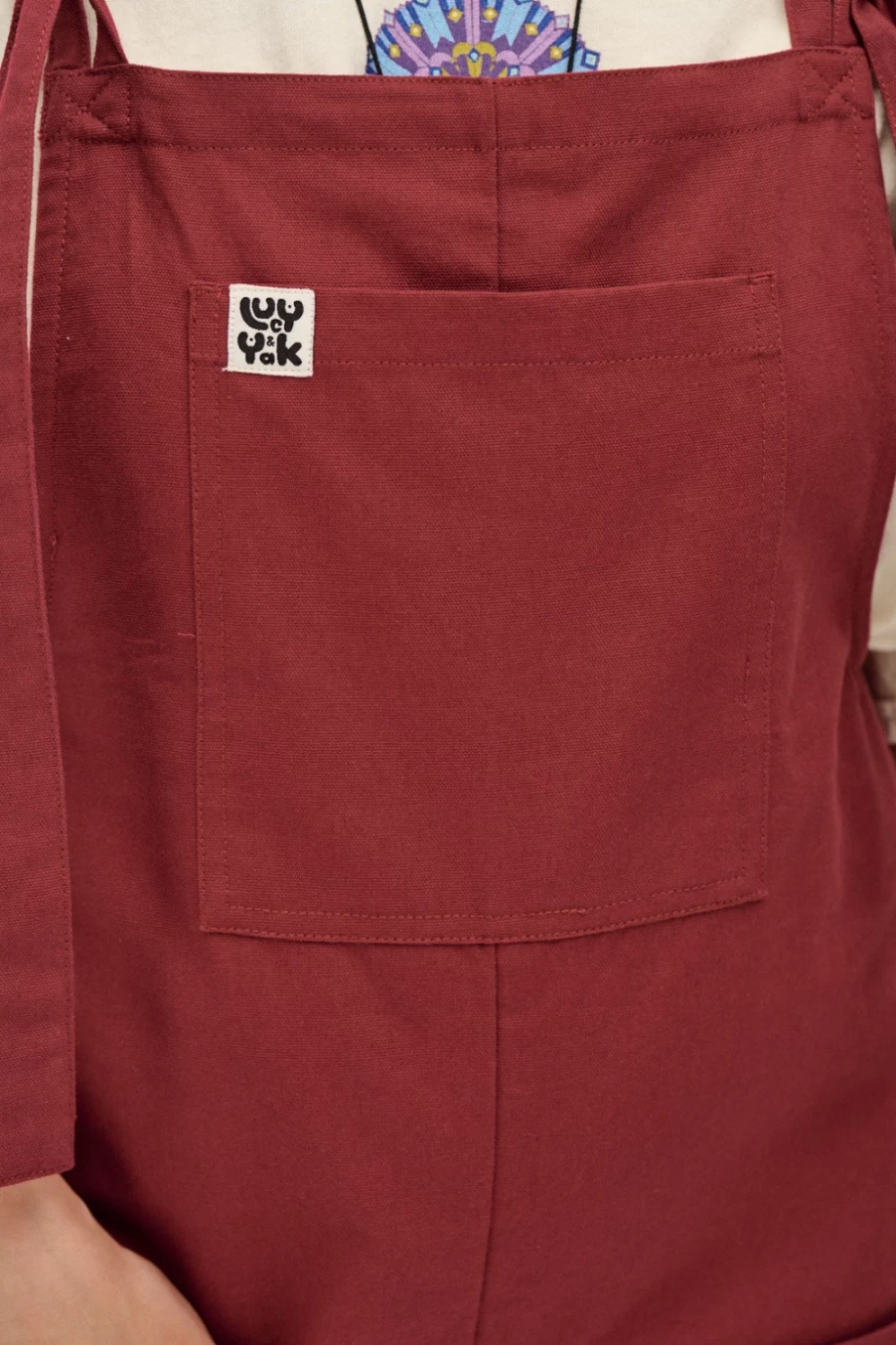 Lucy & Yak Women's Original Dungaree: Organic Cotton Maroon Overalls