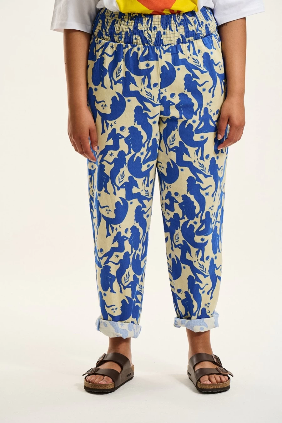 Lucy & Yak Women's Alexa Trousers: Organic Cotton High-Waisted Eco-Friendly Pants - Penelope Style