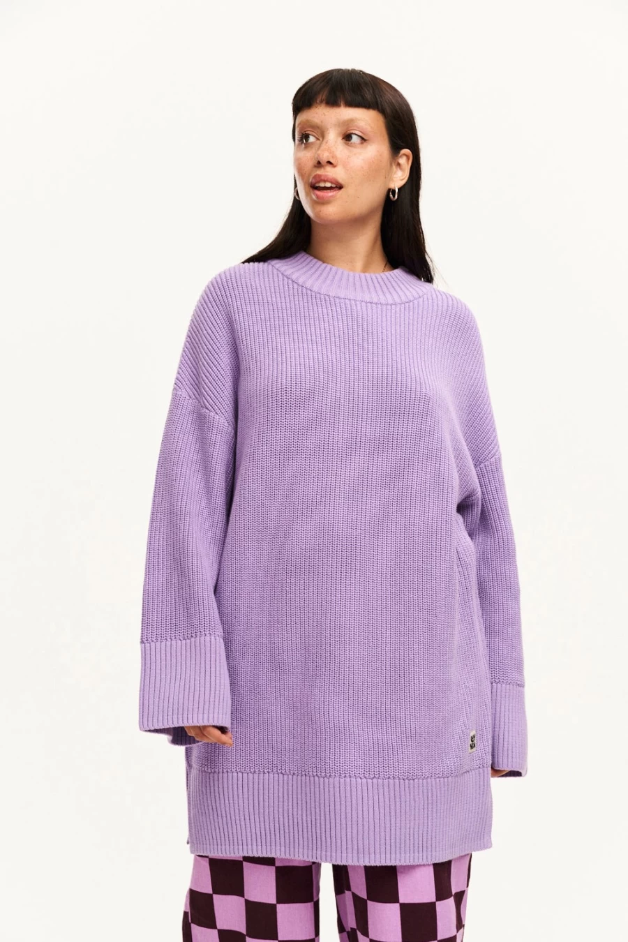 Lucy & Yak Women's Alba Oversized Jumper - Organic Cotton Purple Rose Sweater