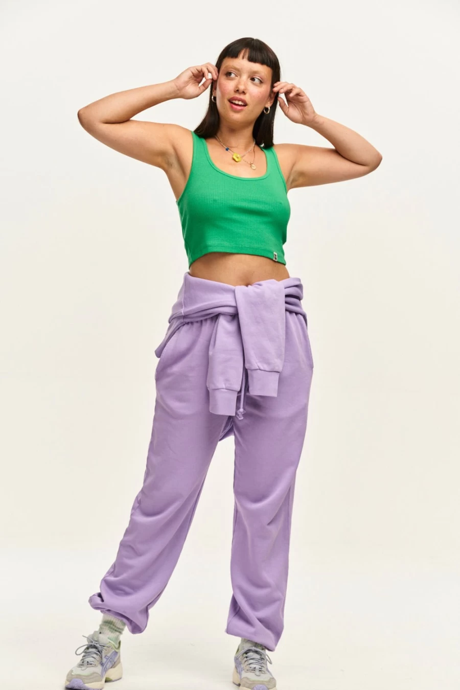 Lucy & Yak Women's Jamie Jogger - Organic Cotton Lilac Joggers for Women