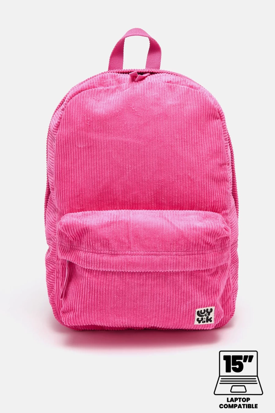 Lucy & Yak Women's Kellie Backpack - Organic Corduroy, Power Pink, Sustainable Daypack
