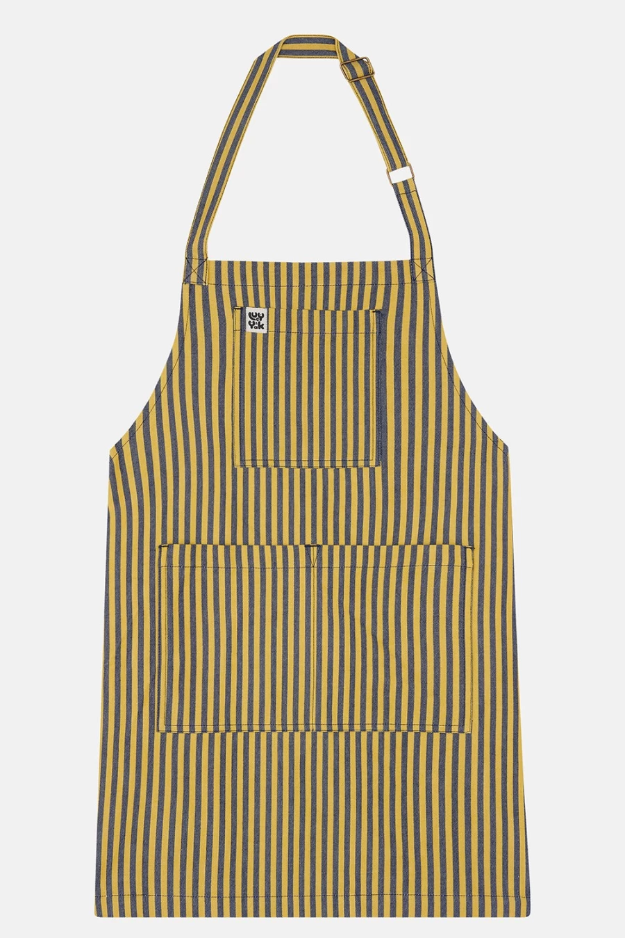 Lucy & Yak Women's Ada Apron - Blue & Yellow Stripe Deadstock Fabric Eco-Friendly Kitchen Wear