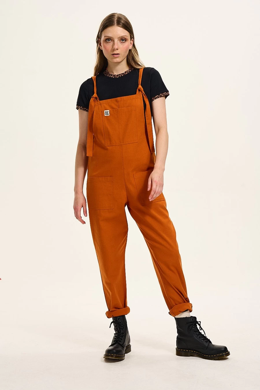 Lucy & Yak Women's Original Dungaree: Organic Cotton Autumn Maple Overalls