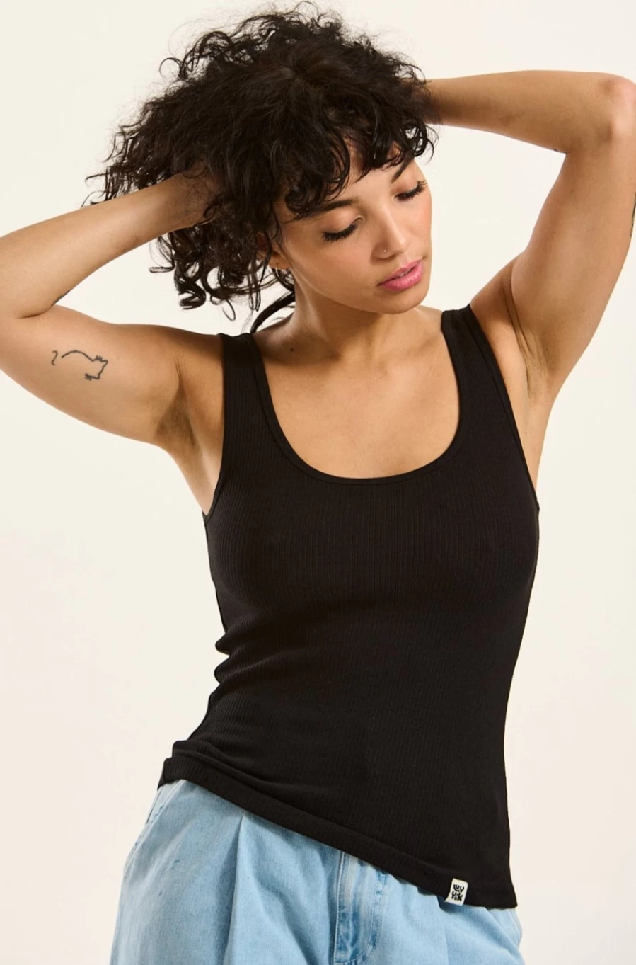Lucy & Yak Women's Susie Vest Top - Organic Cotton & Lenzing™ Ecovero™ in Black