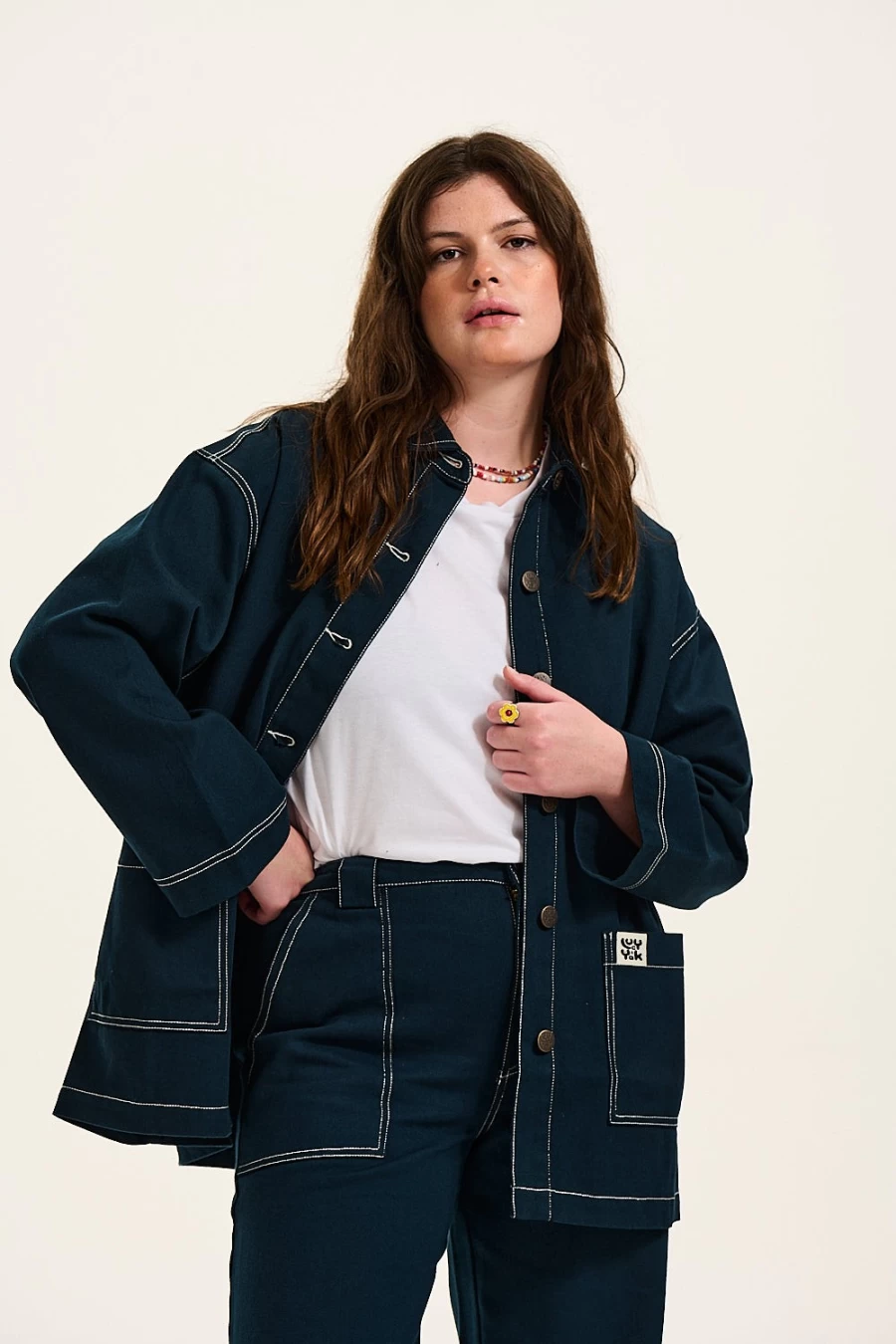 Lucy & Yak Women's Olly Jacket in Vintage Navy - Organic Twill Outerwear