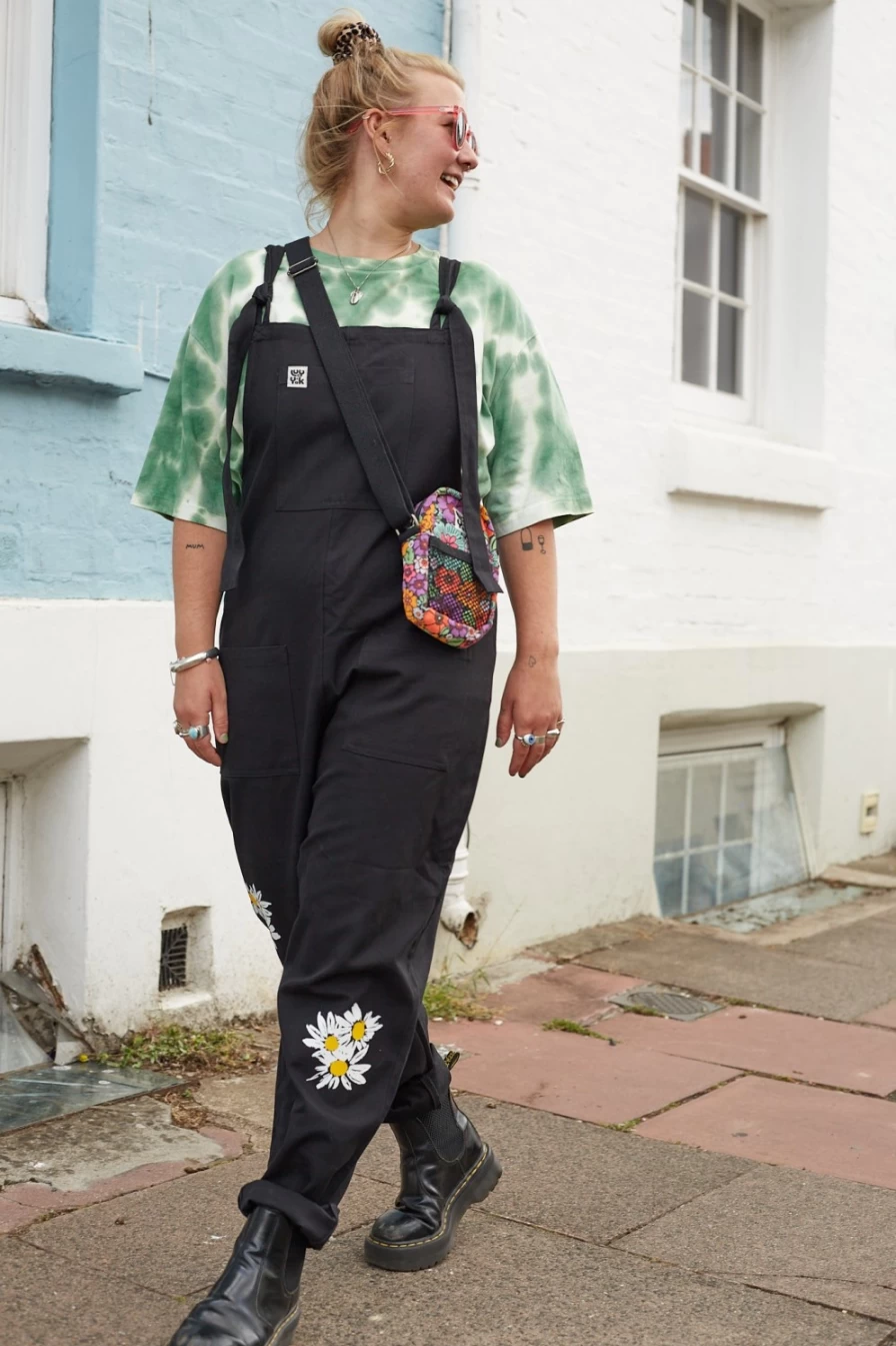 Lucy & Yak Women's Original Dungaree - Organic Cotton Lazy Daisy Overalls