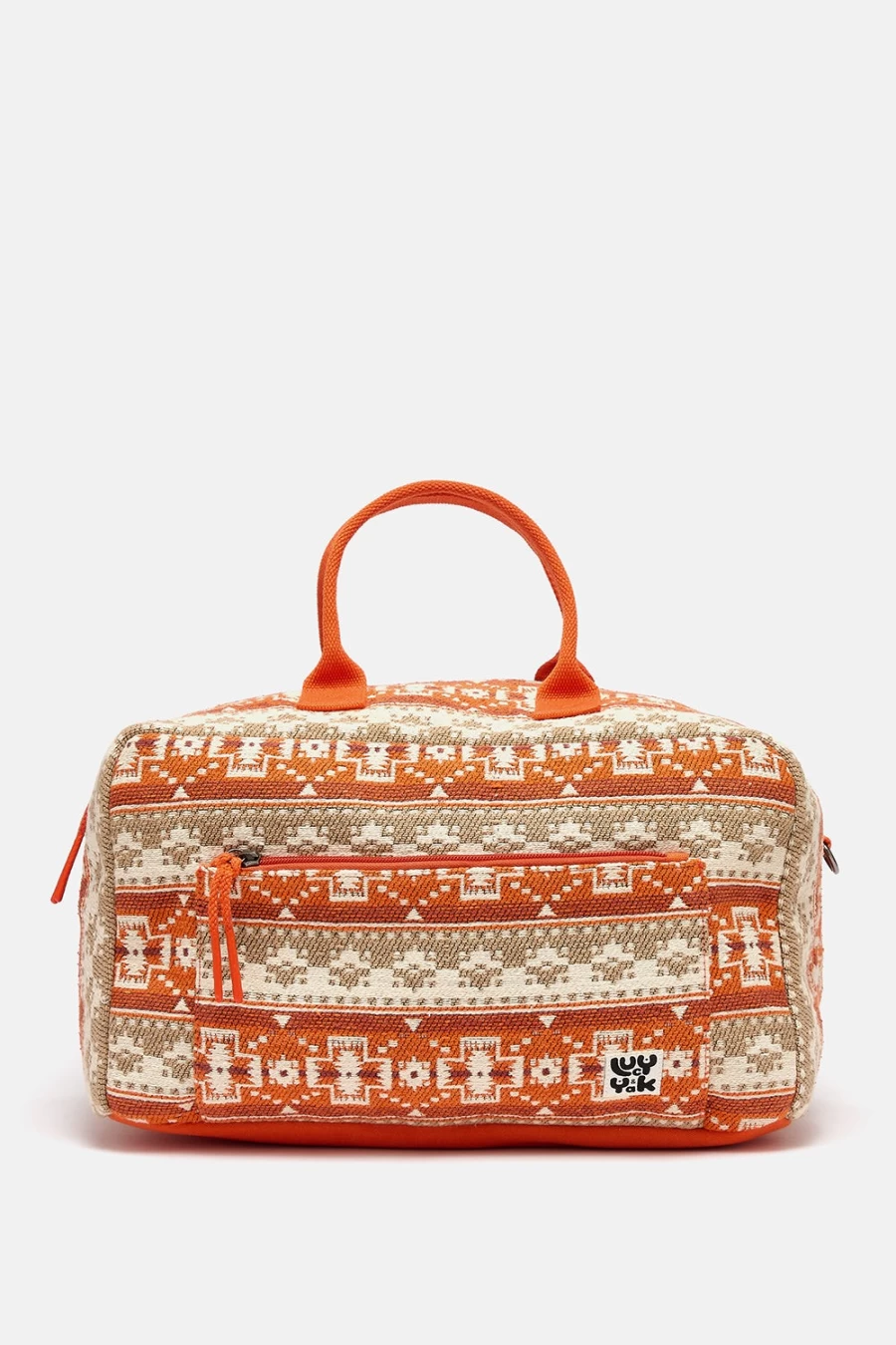 Lucy & Yak Women's Weekend Bag - Rust Jacquard Deadstock Fabric Travel Tote