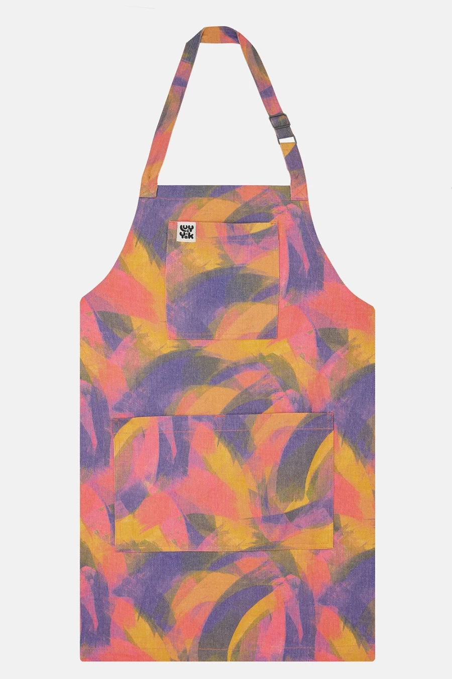Lucy & Yak Women's Ada Apron - Brush Stroke Print Deadstock Fabric Eco-Friendly Kitchen Wear