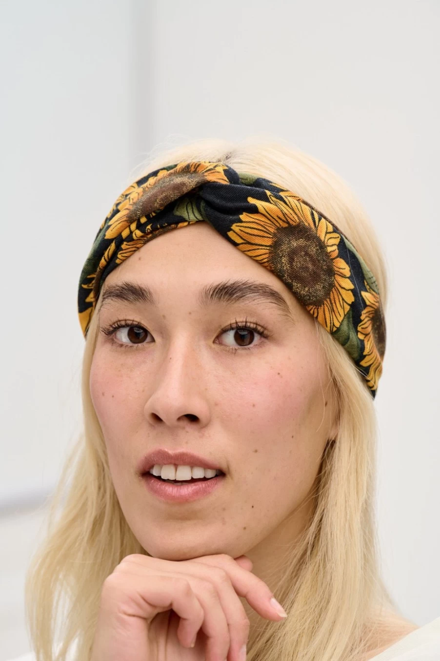 Lucy & Yak Women's Hallie Headband - Vintage Sunflower Print Deadstock Fabric Hair Accessory