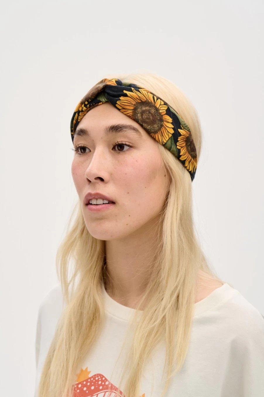 Lucy & Yak Women's Hallie Headband - Vintage Sunflower Print Deadstock Fabric Hair Accessory